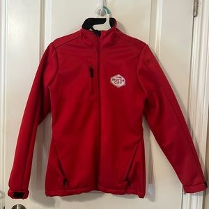 Detroit Pistons red Motor City jacket. Brand: Antigua. Size: Small.